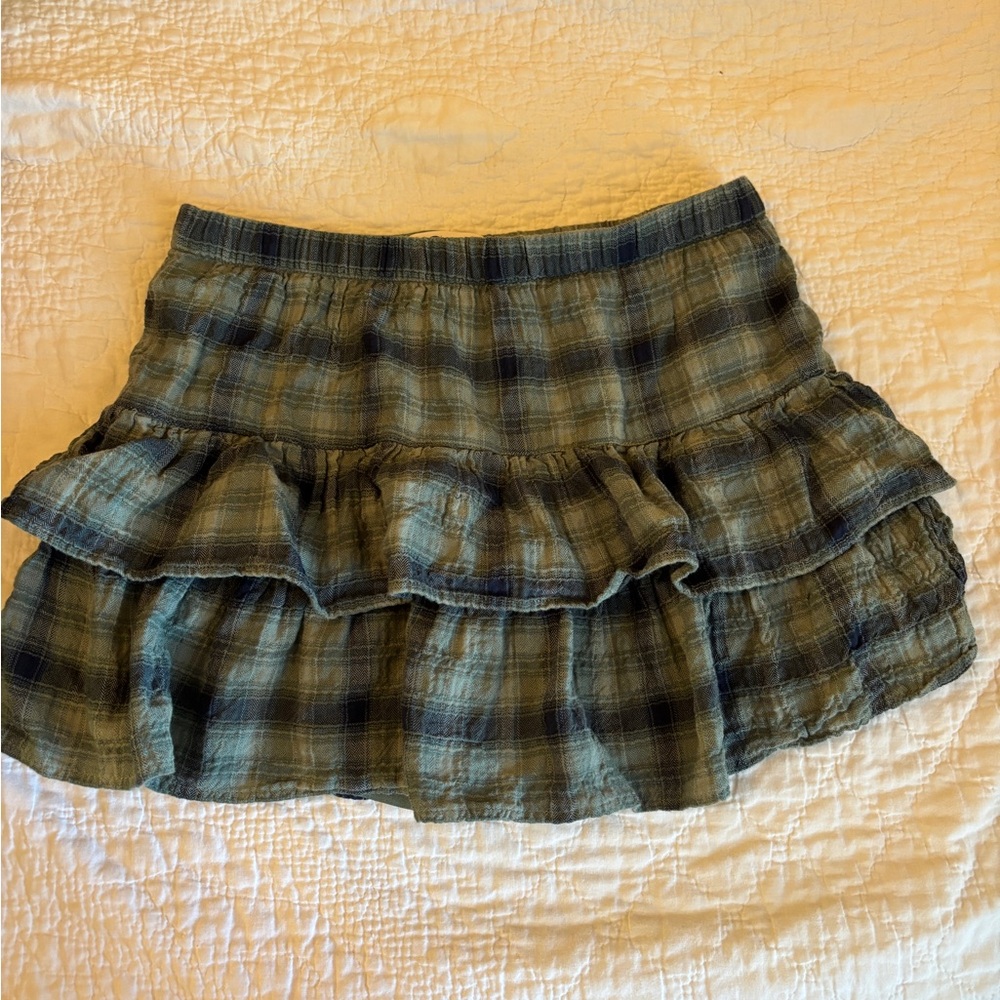 SO Blue and Green Plaid Mini Skort